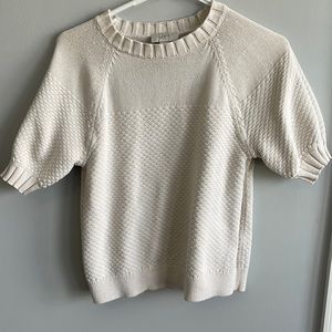 Cream color short sleeve sweater